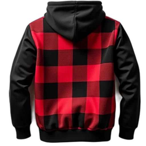 jacket, red, plaid, sweatshirt transparent PNG cut-out