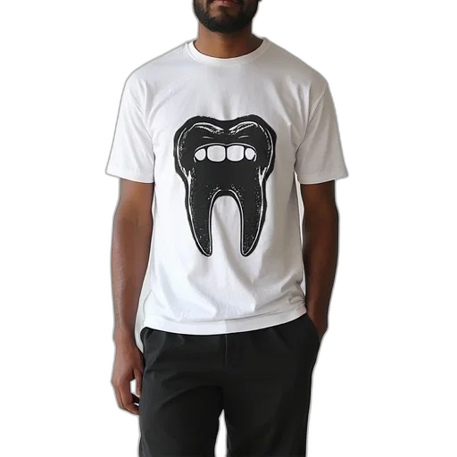 face, 3d render, two, piece, shirt, shorts, tooth, graphic transparent PNG cut-out