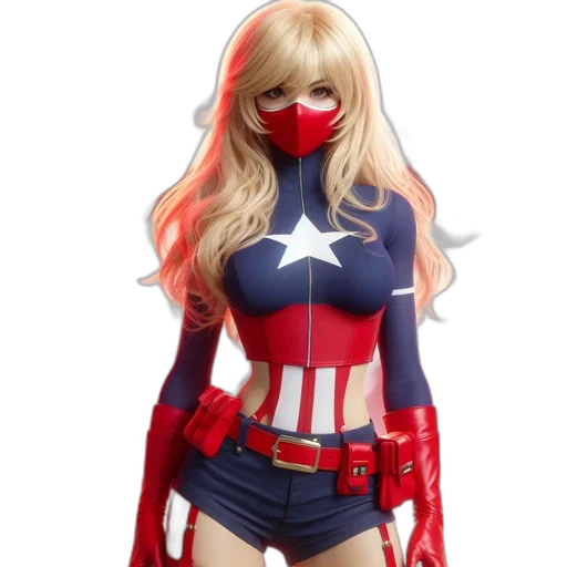 mask, comic book art, concept art, 3d render, cartoon, female, figure, dressed transparent PNG cut-out