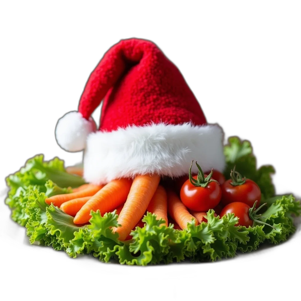 food, hat, plate, fresh, vegetables, including, carrots, lettuce transparent PNG cut-out