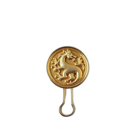 jewelry, dragon, staff, golden, paper, clip, detailed, emblem transparent PNG cut-out