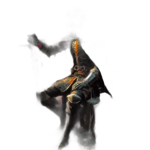 mask, staff, creature, sword, concept art, fantasy art, pixel art, 3d render transparent PNG cut-out