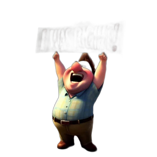 staff, 3d render, concept art, overweight, animated, figure, presumably, male transparent PNG cut-out