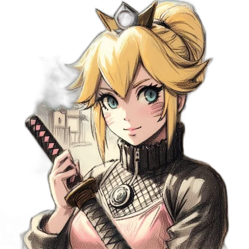 staff, weapon, sword, dress, anime, pixel art, concept art, cartoon transparent PNG cut-out