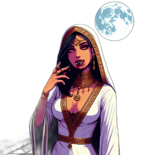 dress, jewelry, fantasy art, comic book art, concept art, pixel art, outer space, dark transparent PNG cut-out