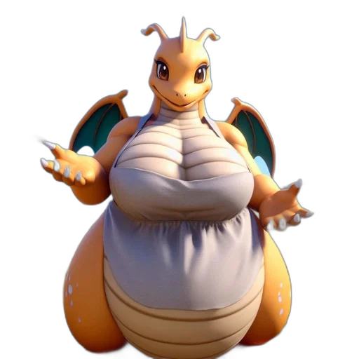 dragon, creature, animal, dress, concept art, 3d render, fantasy art, pixel art transparent PNG cut-out