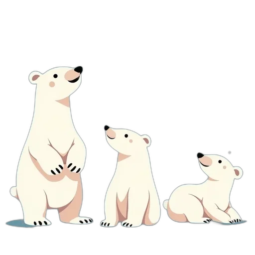 animal, concept art, pixel art, cartoon, 3d render, snow, pastel, collection transparent PNG cut-out