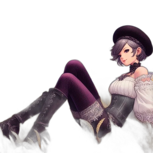 hat, crown, staff, jacket, fantasy art, concept art, watercolor, pixel art transparent PNG cut-out