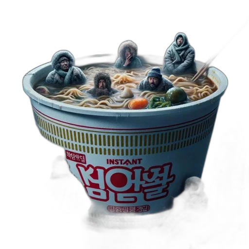 food, concept art, 3d render, photorealistic, instant, cup, noodles, contains transparent PNG cut-out