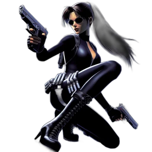 weapon, concept art, comic book art, pixel art, 3d render, armed, female, figure transparent PNG cut-out