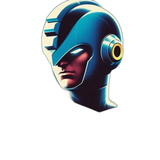 mask, face, robot, jewelry, comic book art, vaporwave, concept art, pixel art transparent PNG cut-out