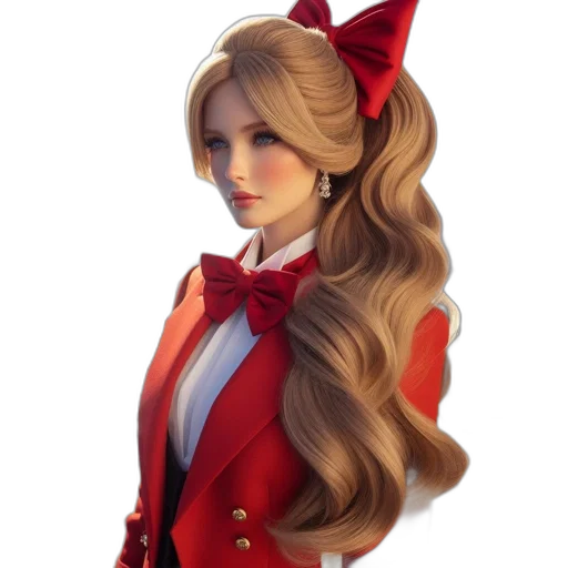 staff, hair, 3d render, concept art, fantasy art, photorealistic, red, portrait transparent PNG cut-out