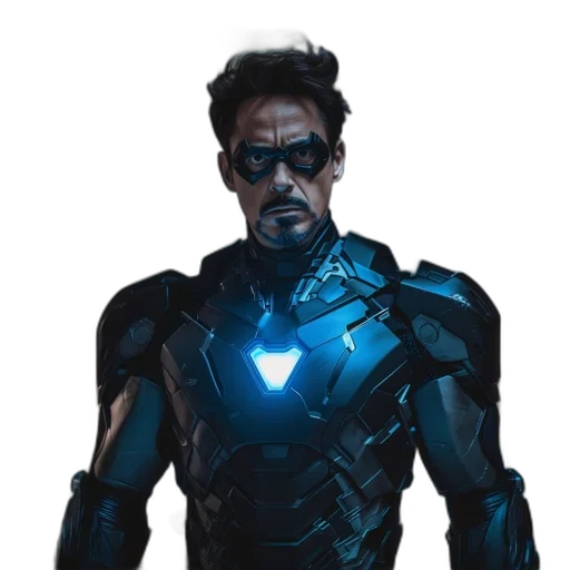 robot, jacket, face, comic book art, concept art, 3d render, cyberpunk, blue transparent PNG cut-out