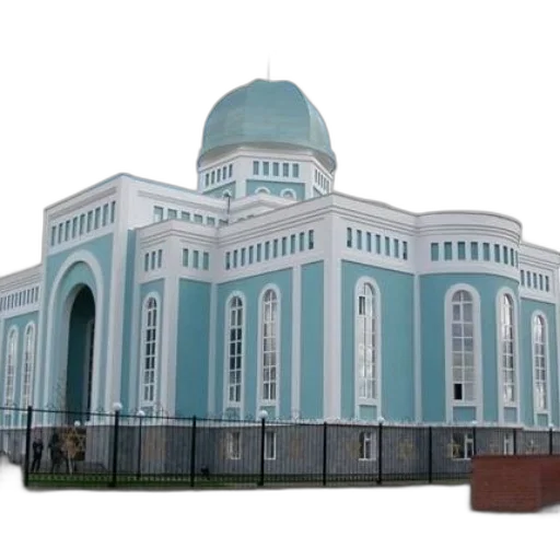 building, staff, 3d render, photorealistic, concept art, modern, turquoise, white transparent PNG cut-out