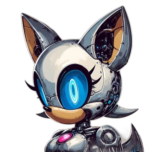 robot, mask, staff, weapon, concept art, pixel art, cyberpunk, fantasy art transparent PNG cut-out