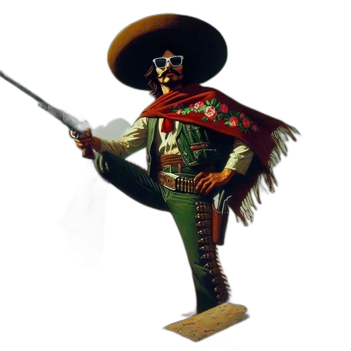 staff, weapon, hat, mask, concept art, 3d render, photorealistic, figure transparent PNG cut-out