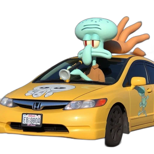 car, animal, creature, staff, concept art, 3d render, cartoon, underwater transparent PNG cut-out