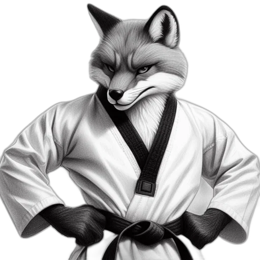 staff, jacket, concept art, photorealistic, comic book art, fantasy art, anthropomorphic, fox transparent PNG cut-out