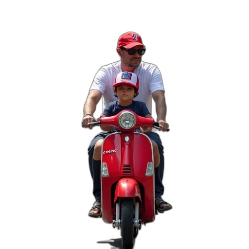 car, animal, photorealistic, 3d render, red, man, young, boy transparent PNG cut-out