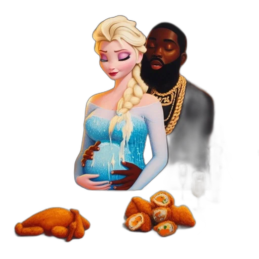 concept art, watercolor, dimly, lit, room, pregnant, elsa, sits transparent PNG cut-out