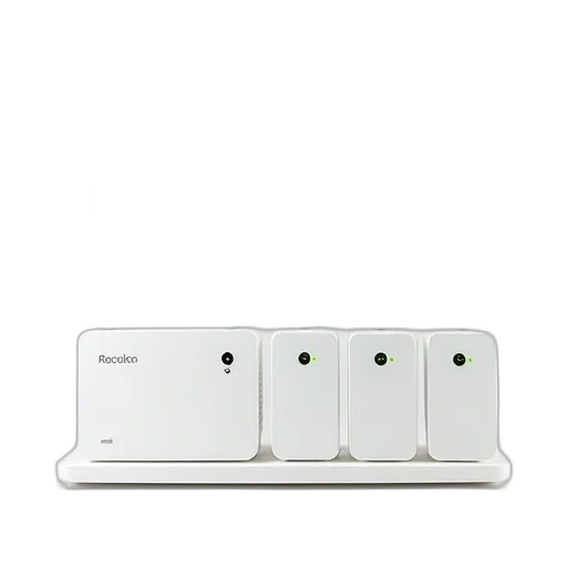 robot, set, six, white, wireless, routers, black, green transparent PNG cut-out