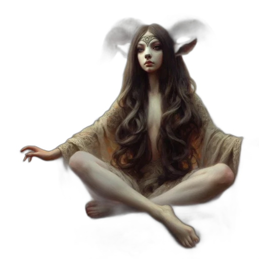 creature, mask, fantasy art, concept art, pixel art, photorealistic, dark, earth tones transparent PNG cut-out