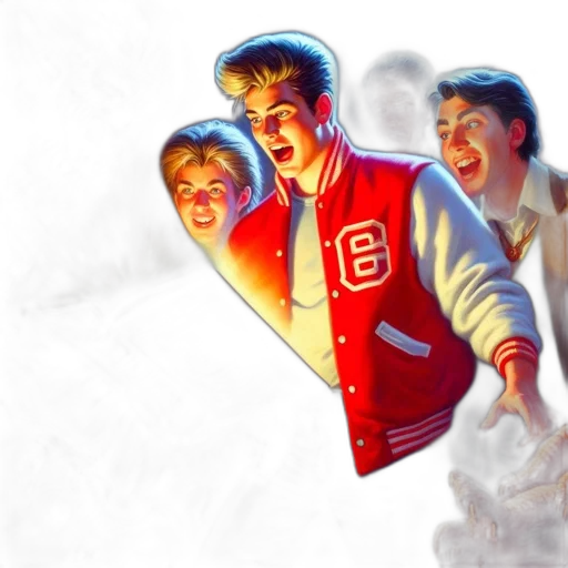 jacket, concept art, comic book art, photorealistic, 3d render, fire, neon lights, red transparent PNG cut-out