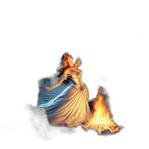 dragon, dress, crown, hair, concept art, fantasy art, 3d render, pixel art transparent PNG cut-out