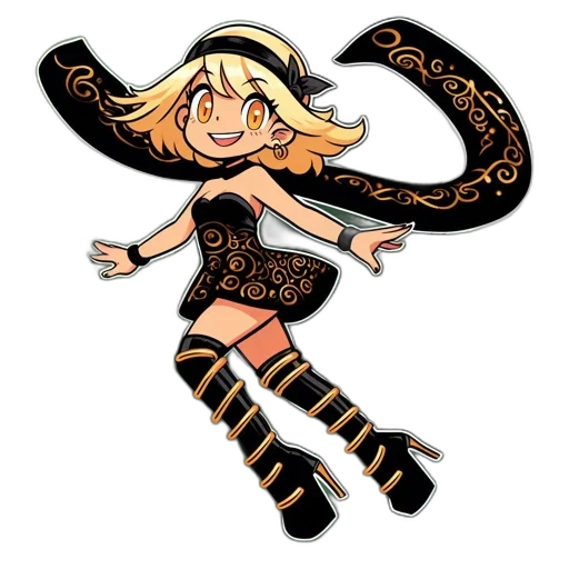 cartoon, pixel art, fantasy art, concept art, monochrome, animated, girl, distinctive transparent PNG cut-out