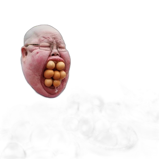 food, face, creature, animal, 3d render, photorealistic, concept art, man transparent PNG cut-out
