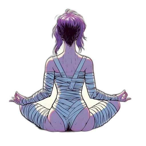 concept art, vaporwave, watercolor, comic book art, pastel, blue, woman, vivid transparent PNG cut-out