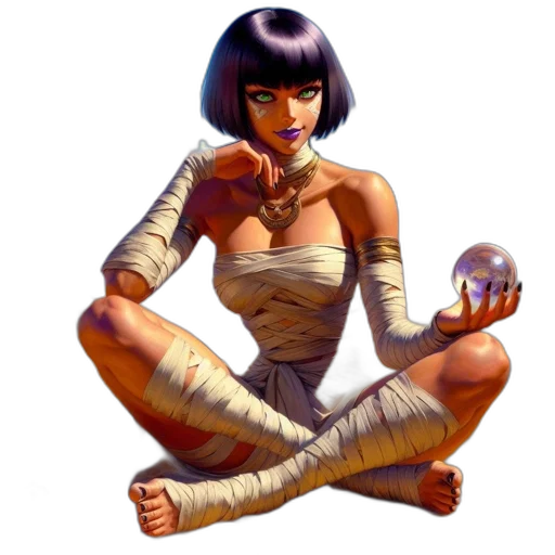 concept art, fantasy art, comic book art, pixel art, golden, earth tones, woman, distinctive transparent PNG cut-out