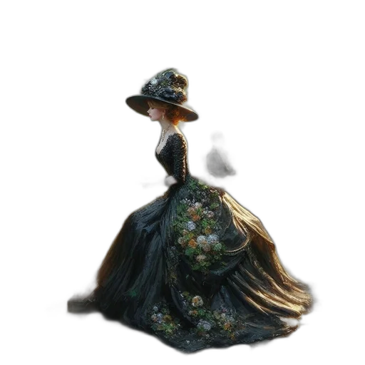 dress, hat, crown, dragon, concept art, 3d render, fantasy art, photorealistic transparent PNG cut-out