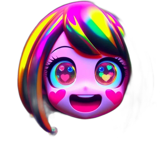 mask, face, creature, hair, 3d render, vaporwave, anime, concept art transparent PNG cut-out