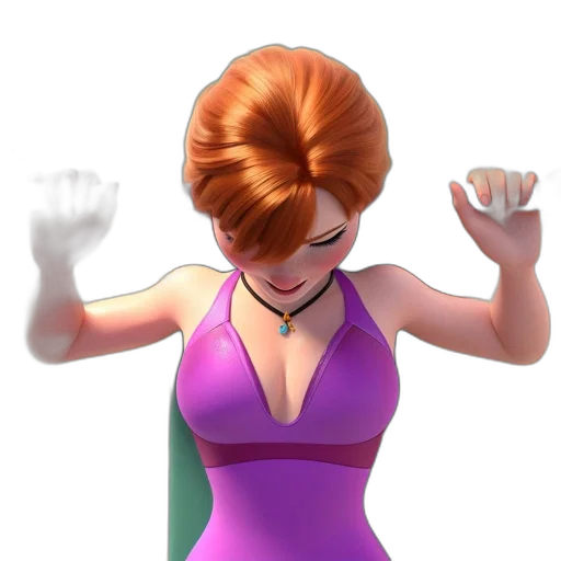 dress, staff, jewelry, 3d render, concept art, cartoon, photorealistic, neon transparent PNG cut-out
