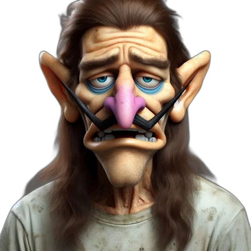 mask, face, staff, creature, photorealistic, 3d render, concept art, cartoon transparent PNG cut-out