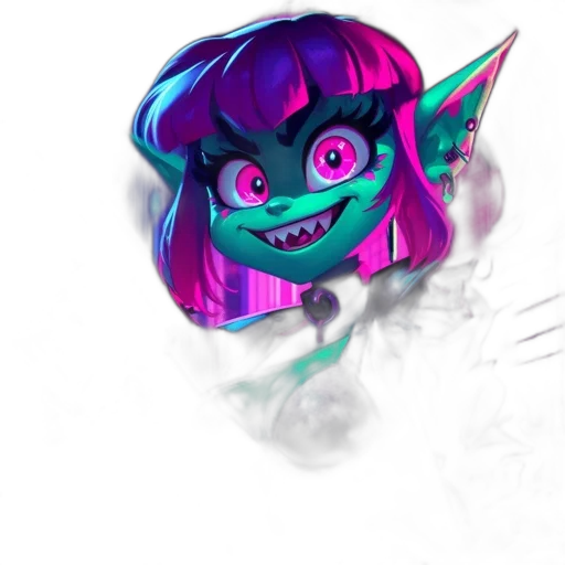 mask, staff, creature, dragon, concept art, fantasy art, vaporwave, 3d render transparent PNG cut-out