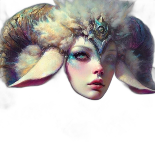 creature, mask, hat, dragon, fantasy art, concept art, photorealistic, watercolor transparent PNG cut-out