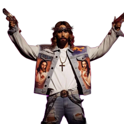 jacket, concept art, individual, wears, crown, thorns, white, shirt transparent PNG cut-out