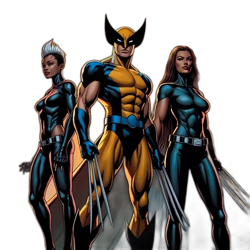 comic book art, concept art, golden, cover, marvel, comics, series, x-men transparent PNG cut-out