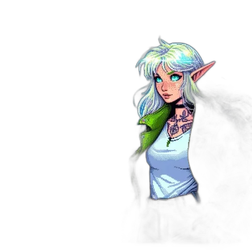staff, fantasy art, concept art, pixel art, anime, pastel, green, blue transparent PNG cut-out