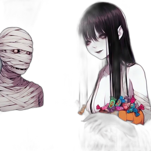 mask, creature, concept art, anime, pixel art, fantasy art, dark, monochrome transparent PNG cut-out