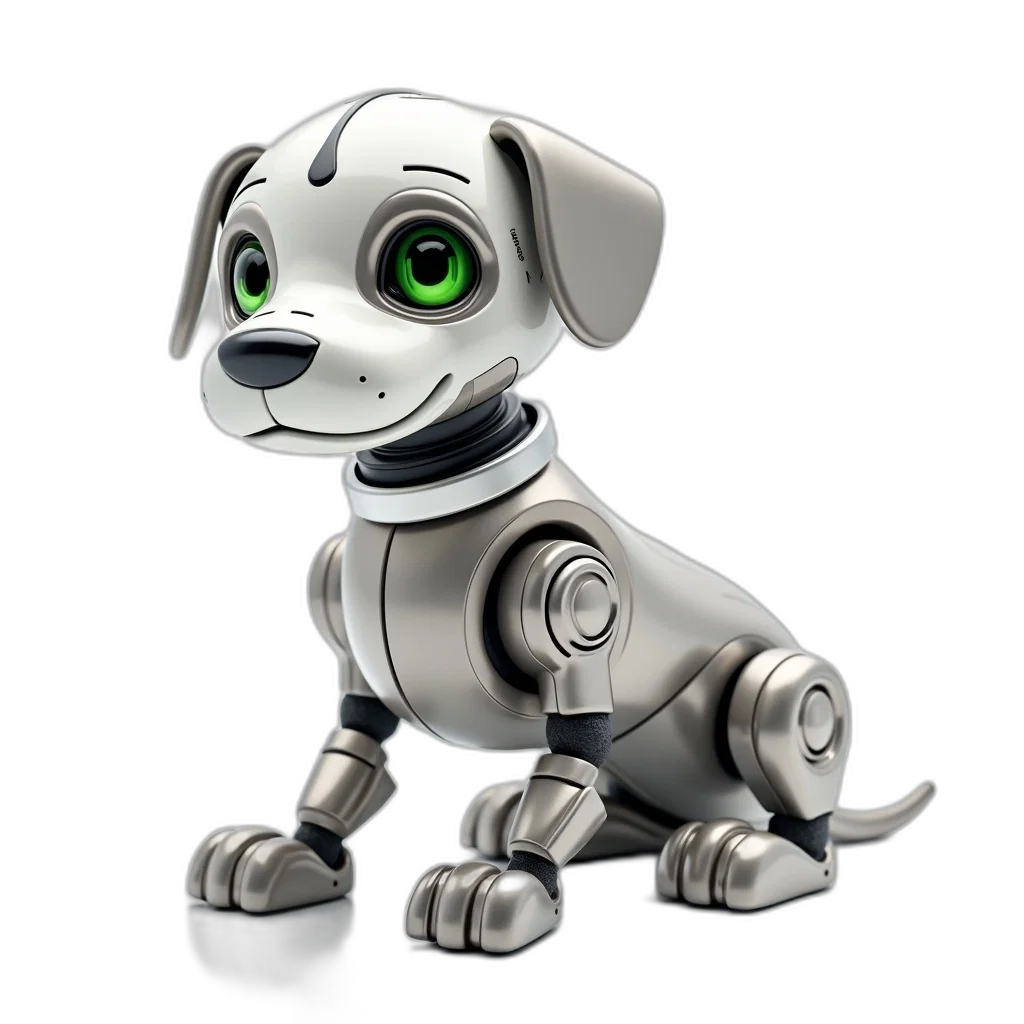 robot, animal, 3d render, concept art, cartoon, photorealistic, robotic, dog transparent PNG cut-out