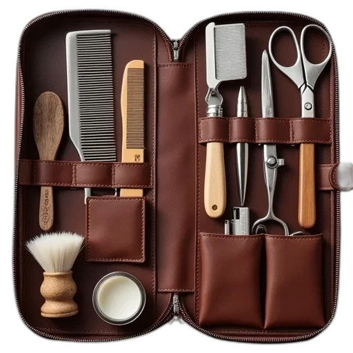 staff, earth tones, brown, leather, travel, case, open, displaying transparent PNG cut-out