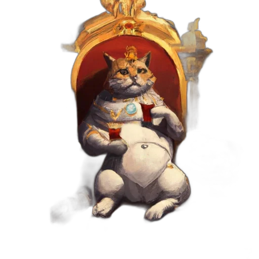 crown, staff, animal, concept art, pixel art, fantasy art, 3d render, regal transparent PNG cut-out