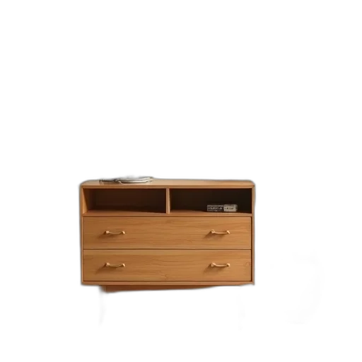 furniture, shoes, 3d render, photorealistic, earth tones, wooden, dresser, two transparent PNG cut-out