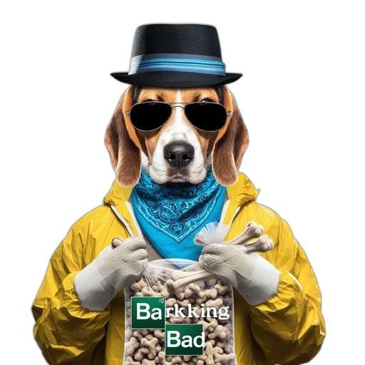 jacket, hat, animal, staff, anthropomorphized, dog, wears, sunglasses transparent PNG cut-out