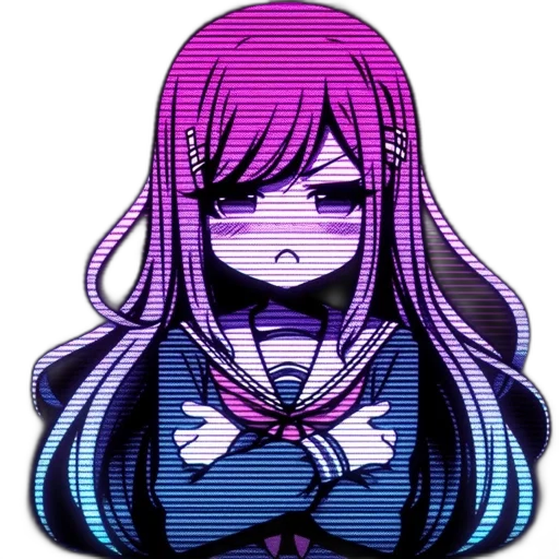 face, creature, dress, mask, pixel art, vaporwave, anime, cartoon transparent PNG cut-out