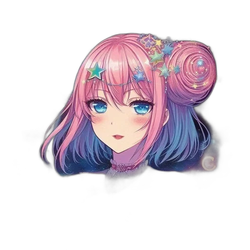 face, crown, hair, mask, anime, pixel art, fantasy art, 3d render transparent PNG cut-out