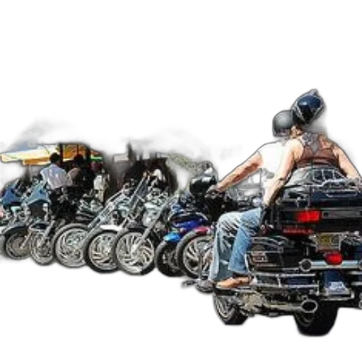 car, weapon, concept art, photorealistic, motorcycle, riders, wearing, helmets transparent PNG cut-out